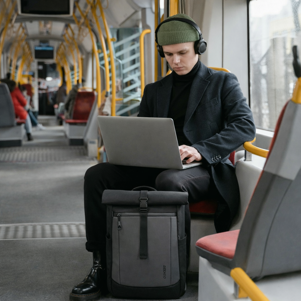 Expandable Roll Top Travel Backpack