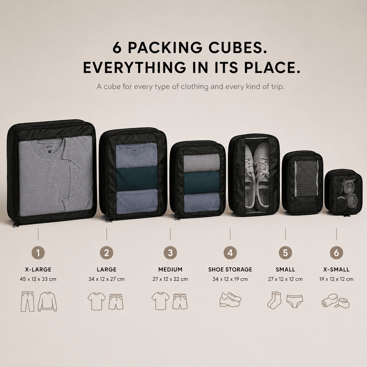 Buy Compression Packing Cubes Set of 6 from JOURNi