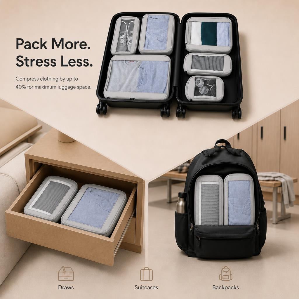 Buy Compression Packing Cubes Set of 6 from JOURNi