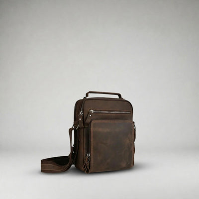 Leather Crossbody Bag with Vintage Design